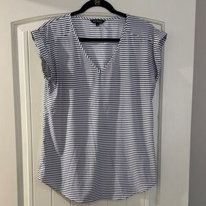 Express Women's Top with Black and White Stripes